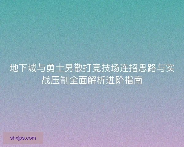地下城与勇士男散打竞技场连招思路与实战压制全面解析进阶指南