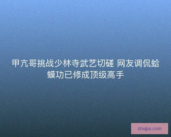 甲亢哥挑战少林寺武艺切磋 网友调侃蛤蟆功已修成顶级高手